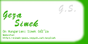 geza simek business card